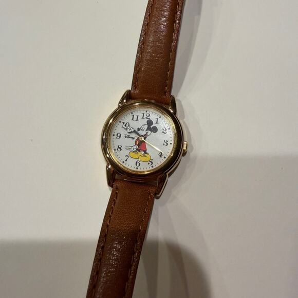 Disney Accessories - Mickey Mouse Ladies Watch With Leather Band. New Battery
